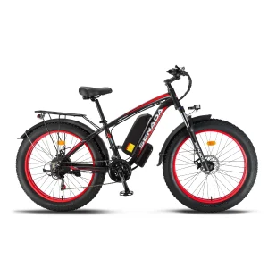 Archon Upgraded 48V 26" Fat Tire Beach/Snow Electric Fat Bike (1000W) + Rear Rack & Fenders
